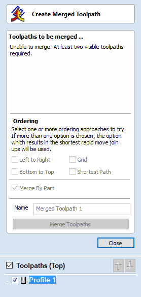 Create Merged Toolpath Form